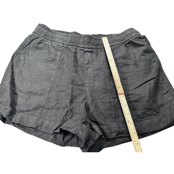 Old Navy Womens Elastic Waist Shorts S Dark Gray Linen & Viscose Blend - Picture 5 of 8